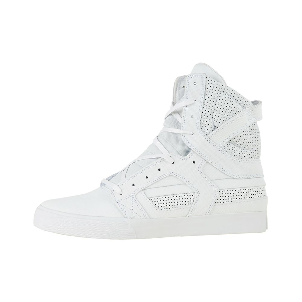 Baskets Montantes Supra SkyTop II Blanche Tuf White Homme | OHI-34415861